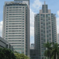 View of Ascott Hotel as seen from the parking zone adjacent to MRT Ayala Station, near the escalator that leads to the aforementioned MRT station.