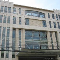 Photo of IBPS Mabuhay Temple taken while standing on the sidewalk at the corner of Pablo Ocampo St. and M. Adriatico.