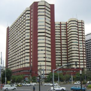 View of Legaspi Tower from ASEAN Garden at the opposite corner within Pablo Ocampo St. and Roxas Boulevard Intersection.